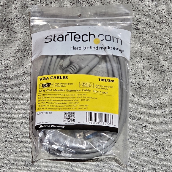 NEW StarTech 10ft VGA Monitor Gray Extension Cable - Picture 2 of 3